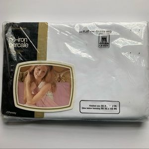 Vintage white queen flat sheet